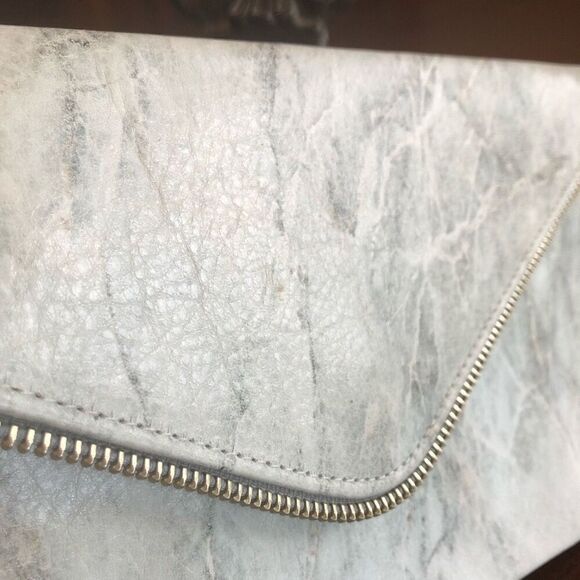 COASTAL ROAD -🎉HP🎉 Gray Marble Custom-Made Leather Zipper-Accent Envelope Clutch - Picture 15 of 15